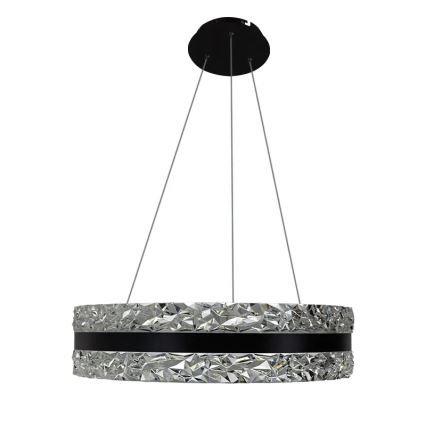 LED Dimmable crystal chandelier on a string LED/80W/230V 3000-6500K black + remote control