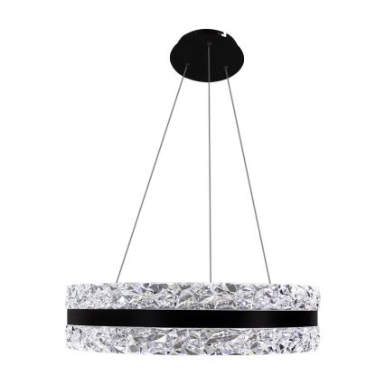 LED Dimmable crystal chandelier on a string LED/80W/230V 3000-6500K black + remote control
