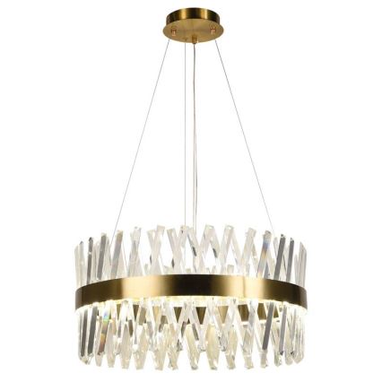 LED Dimmable crystal chandelier on a string LED/80W/230V 3000-6500K gold + remote control