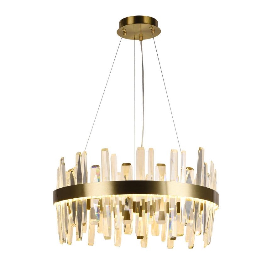 LED Dimmable crystal chandelier on a string LED/80W/230V 3000-6500K gold + remote control