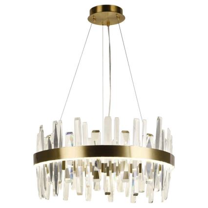 LED Dimmable crystal chandelier on a string LED/80W/230V 3000-6500K gold + remote control