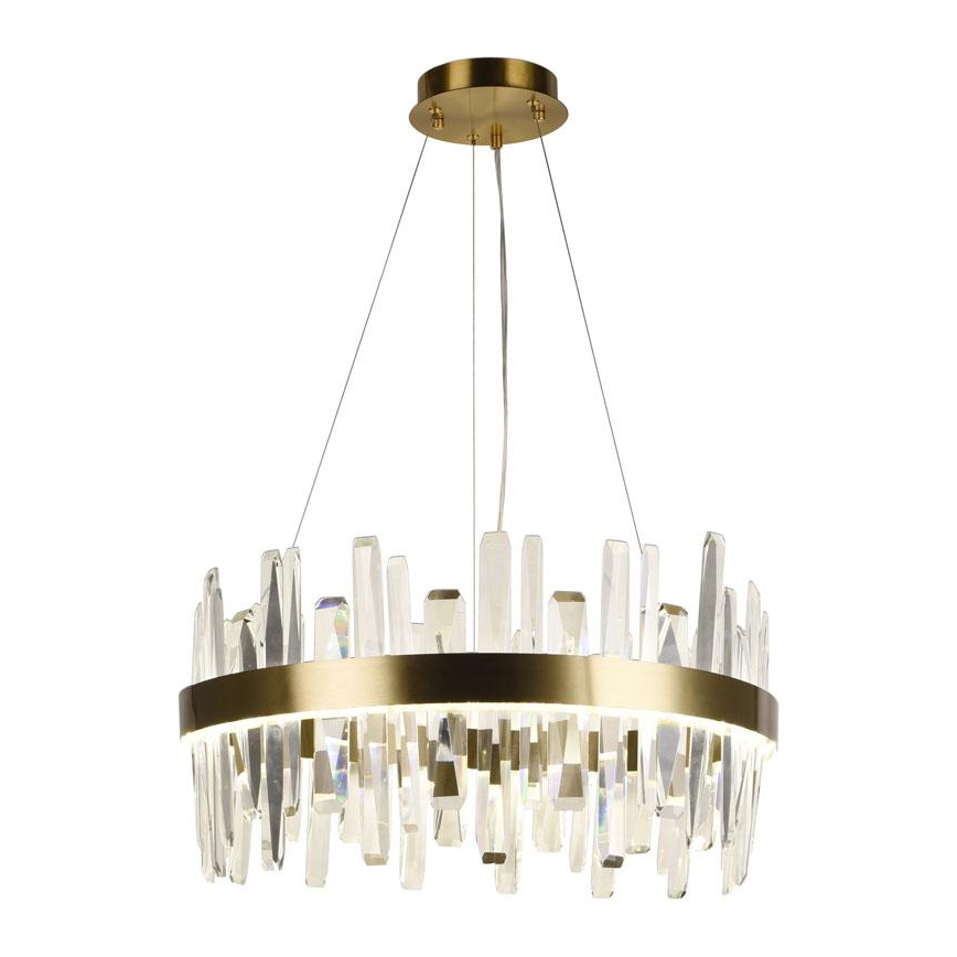 LED Dimmable crystal chandelier on a string LED/80W/230V 3000-6500K gold + remote control