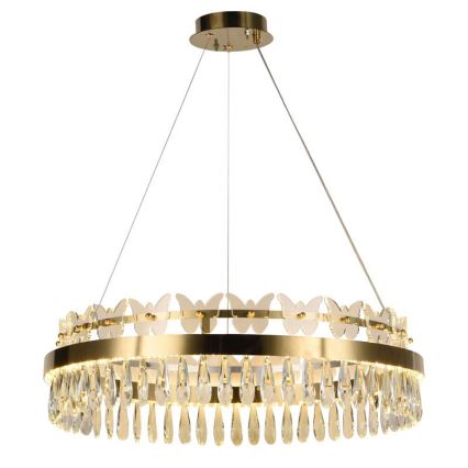 LED Dimmable crystal chandelier on a string LED/80W/230V 3000-6500K gold + remote control