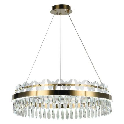 LED Dimmable crystal chandelier on a string LED/80W/230V 3000-6500K gold + remote control