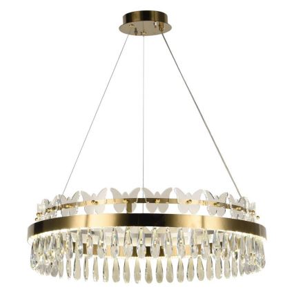 LED Dimmable crystal chandelier on a string LED/80W/230V 3000-6500K gold + remote control