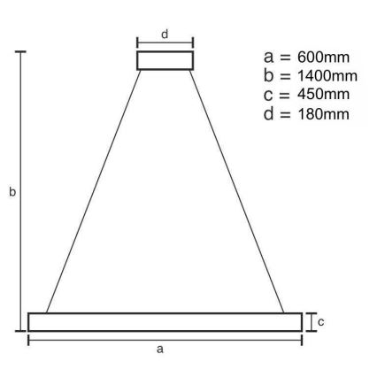 LED Dimmable crystal chandelier on a string LED/80W/230V 3000-6500K gold + remote control