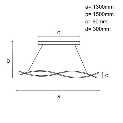 LED Dimmable chandelier on a string LED/80W/230V 3000-6500K + remote control