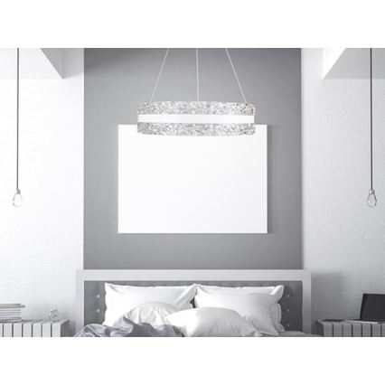 LED Dimmable crystal chandelier on a string LED/80W/230V 3000-6500K white + remote control