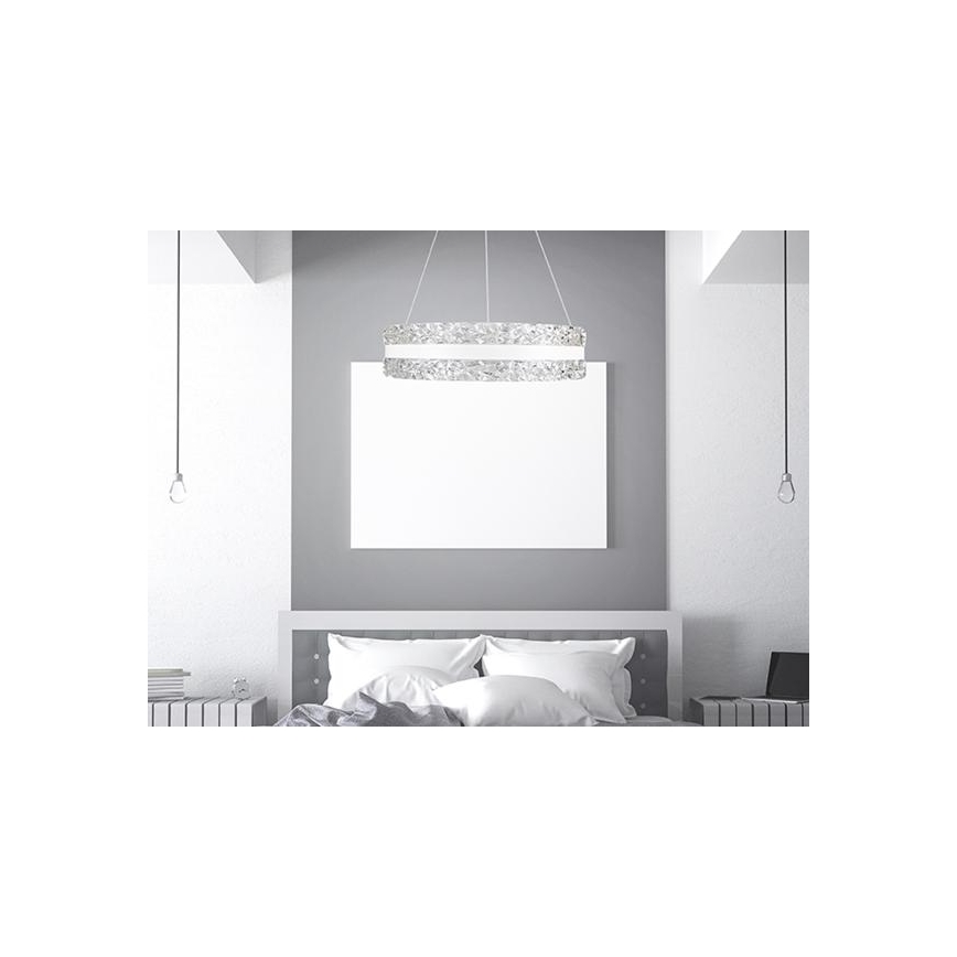 LED Dimmable crystal chandelier on a string LED/80W/230V 3000-6500K white + remote control