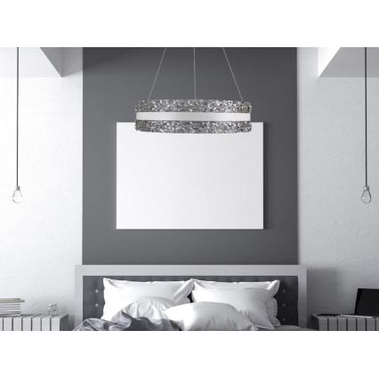 LED Dimmable crystal chandelier on a string LED/80W/230V 3000-6500K white + remote control