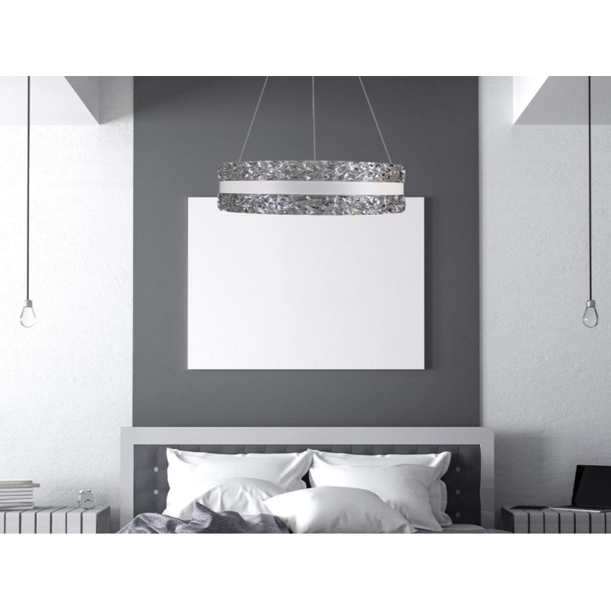 LED Dimmable crystal chandelier on a string LED/80W/230V 3000-6500K white + remote control