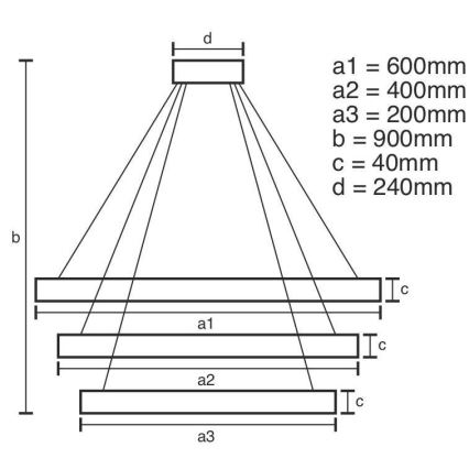 LED Dimmable chandelier on a string LED/85W/230V 3000-6500K + remote control