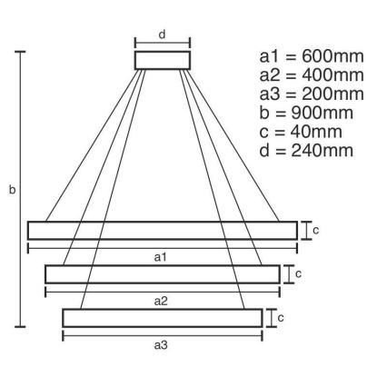 LED Dimmable chandelier on a string LED/85W/230V 3000-6500K + remote control