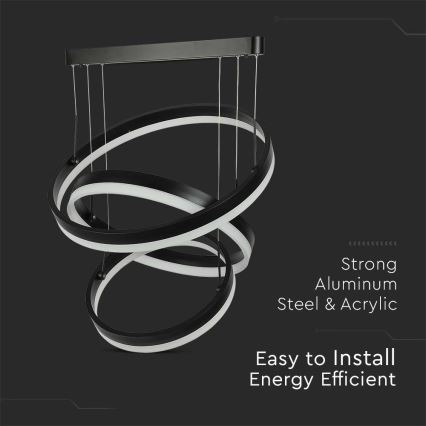 LED Dimmable chandelier on a string LED/86W/230V 3000K black