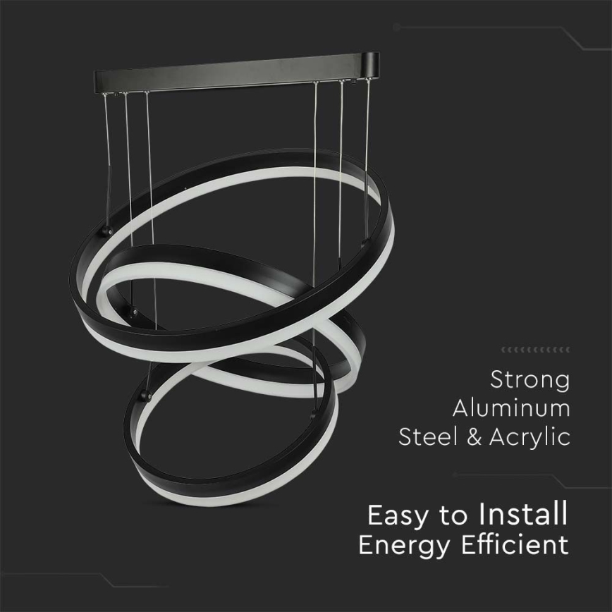 LED Dimmable chandelier on a string LED/86W/230V 3000K black