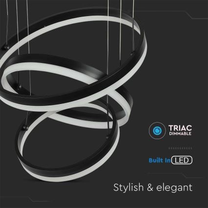 LED Dimmable chandelier on a string LED/86W/230V 3000K black