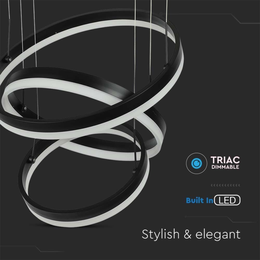 LED Dimmable chandelier on a string LED/86W/230V 3000K black