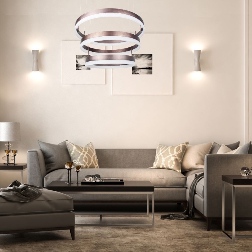 LED Dimmable chandelier on a string LED/86W/230V 3000K brown