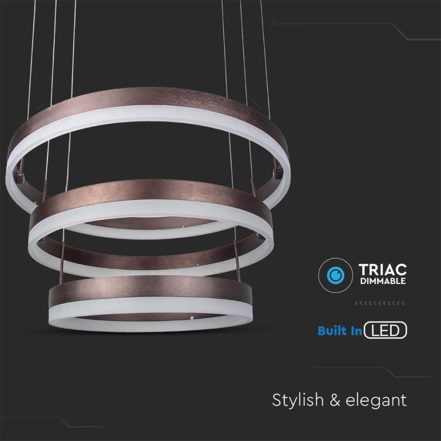 LED Dimmable chandelier on a string LED/86W/230V 3000K brown