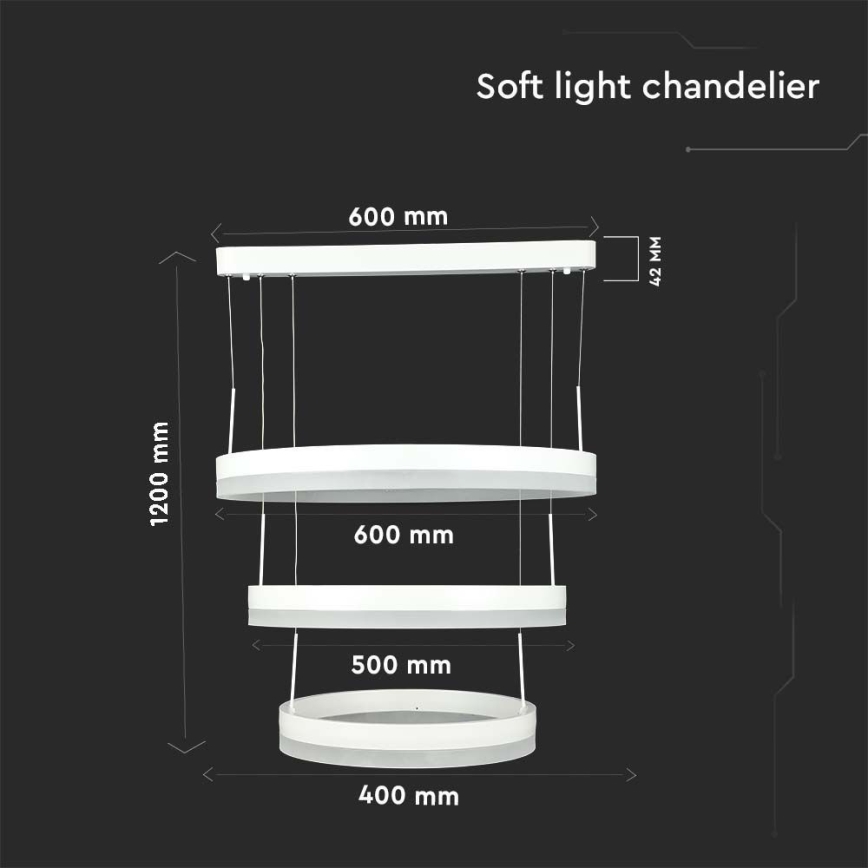 LED Dimmable chandelier on a string LED/86W/230V 3000K white