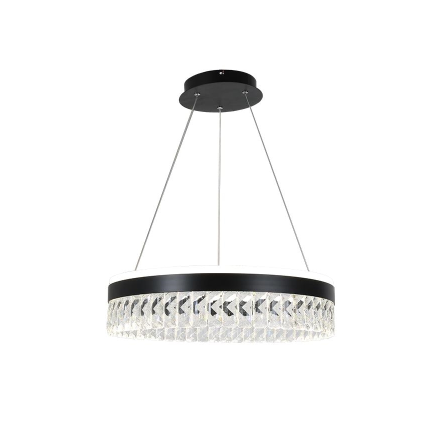 LED Dimmable crystal chandelier on a string LED/90W/230V 3000-6500K black + remote control