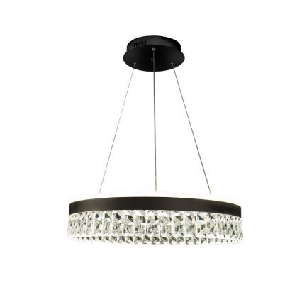 LED Dimmable crystal chandelier on a string LED/90W/230V 3000-6500K black + remote control