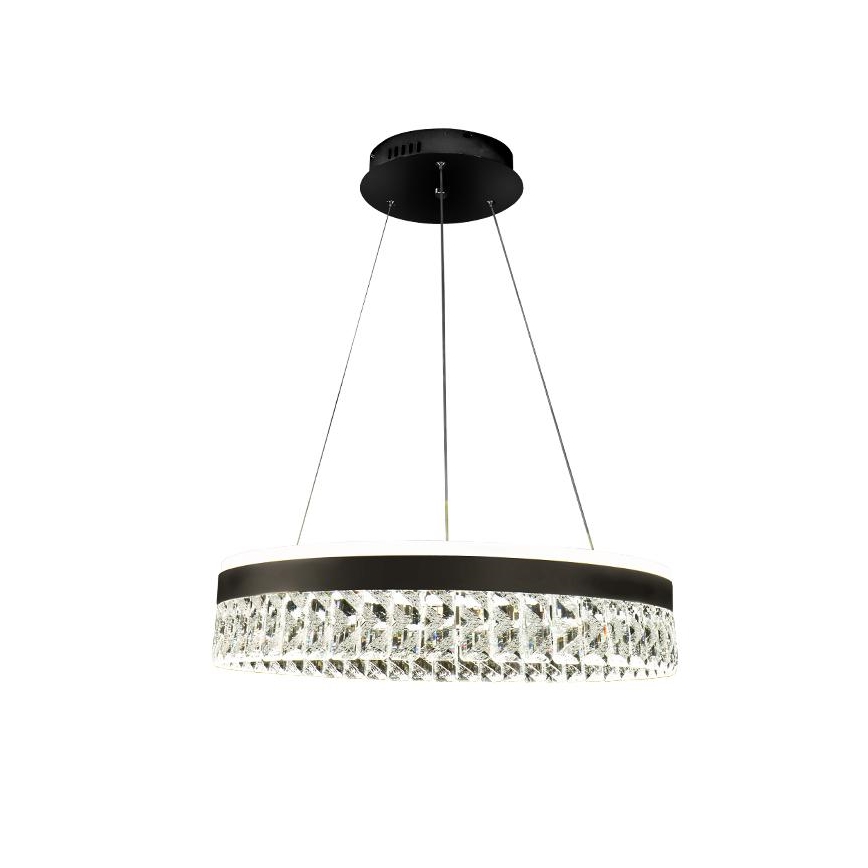 LED Dimmable crystal chandelier on a string LED/90W/230V 3000-6500K black + remote control