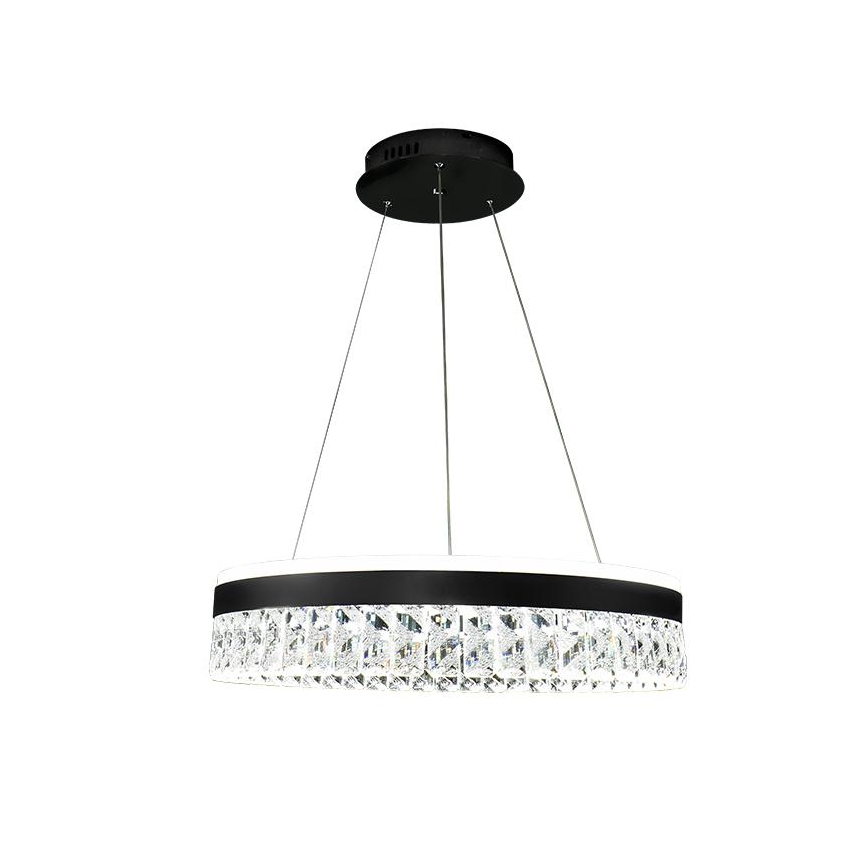 LED Dimmable crystal chandelier on a string LED/90W/230V 3000-6500K black + remote control