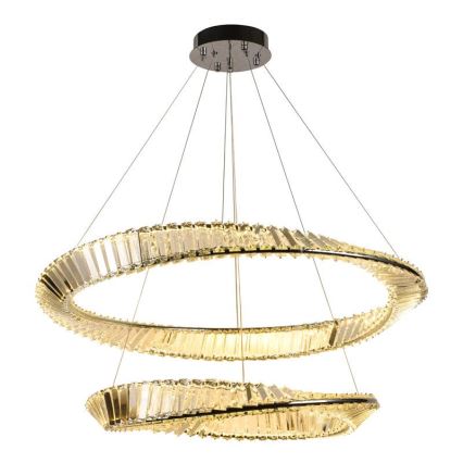 LED Dimmable crystal chandelier on a string LED/90W/230V 3000-6500K shiny chrome + remote control