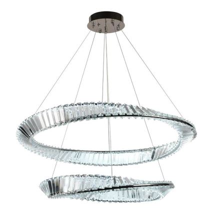 LED Dimmable crystal chandelier on a string LED/90W/230V 3000-6500K shiny chrome + remote control