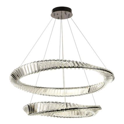 LED Dimmable crystal chandelier on a string LED/90W/230V 3000-6500K shiny chrome + remote control