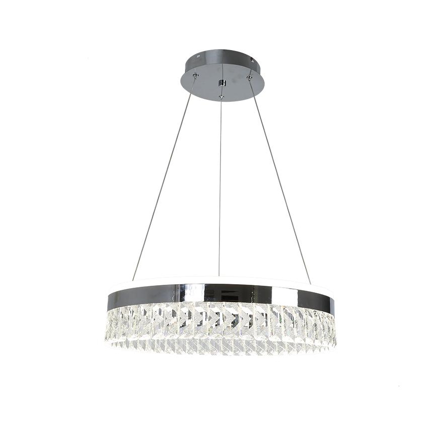 LED Dimmable crystal chandelier on a string LED/90W/230V 3000-6500K shiny chrome + remote control