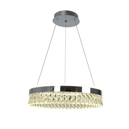 LED Dimmable crystal chandelier on a string LED/90W/230V 3000-6500K shiny chrome + remote control