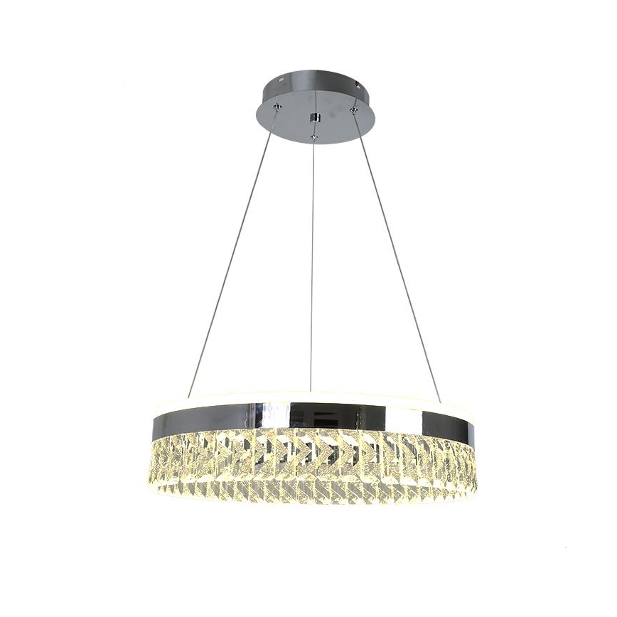 LED Dimmable crystal chandelier on a string LED/90W/230V 3000-6500K shiny chrome + remote control