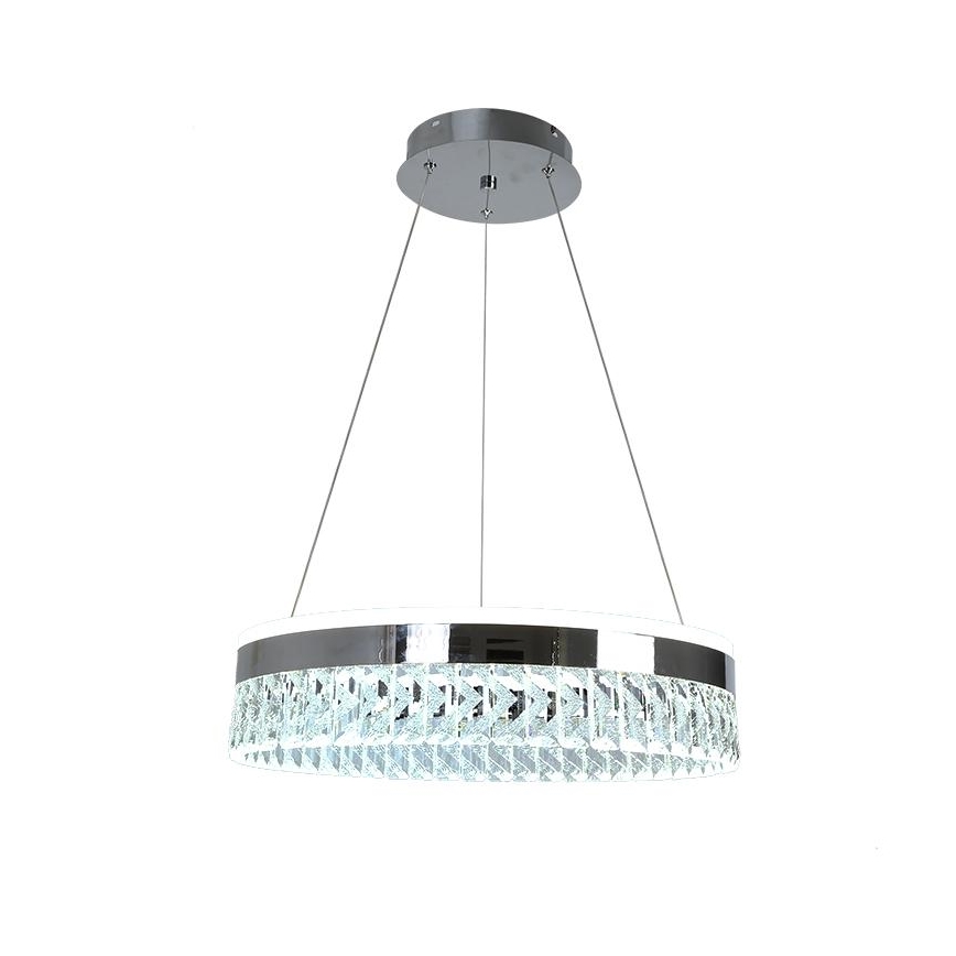 LED Dimmable crystal chandelier on a string LED/90W/230V 3000-6500K shiny chrome + remote control