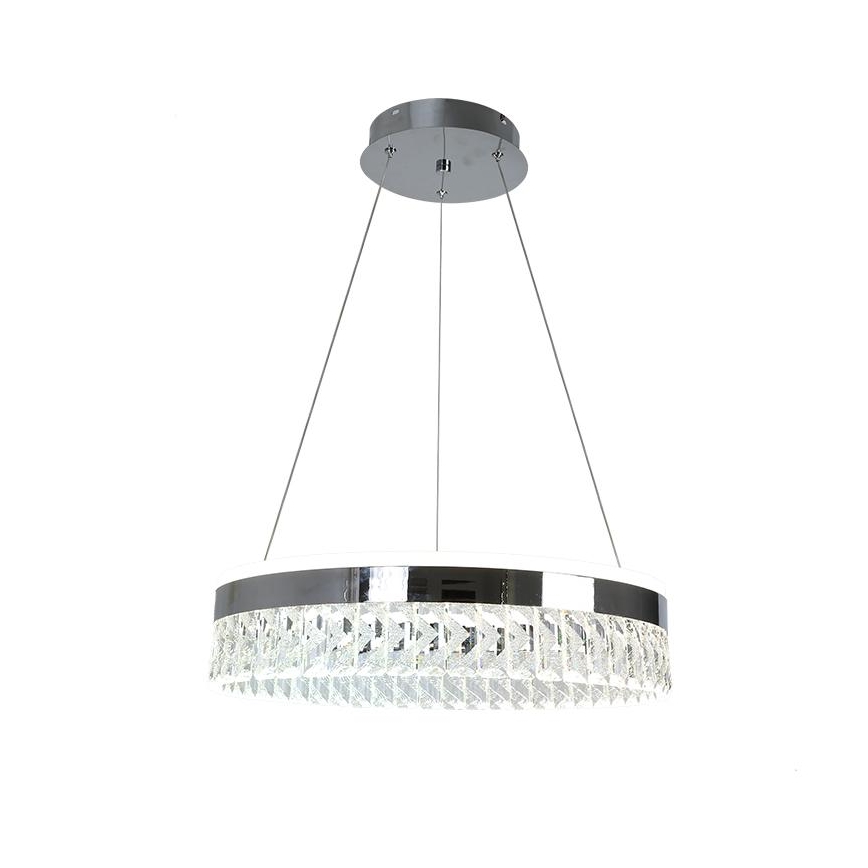 LED Dimmable crystal chandelier on a string LED/90W/230V 3000-6500K shiny chrome + remote control