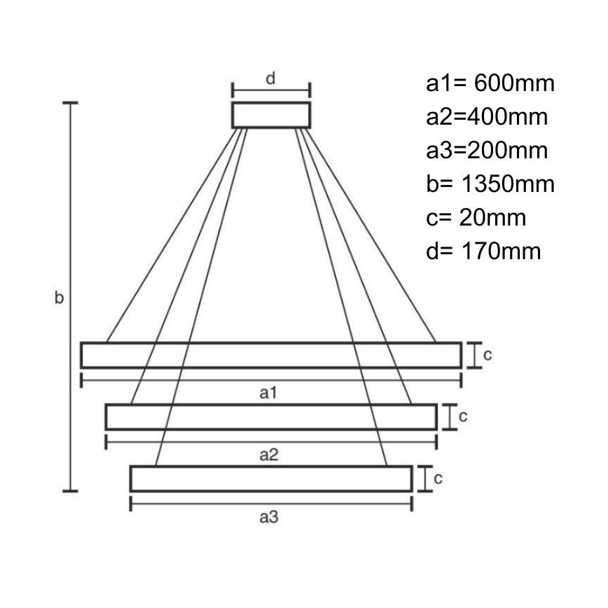LED Dimmable chandelier on a string LED/90W/230V 3000-6500K + remote control