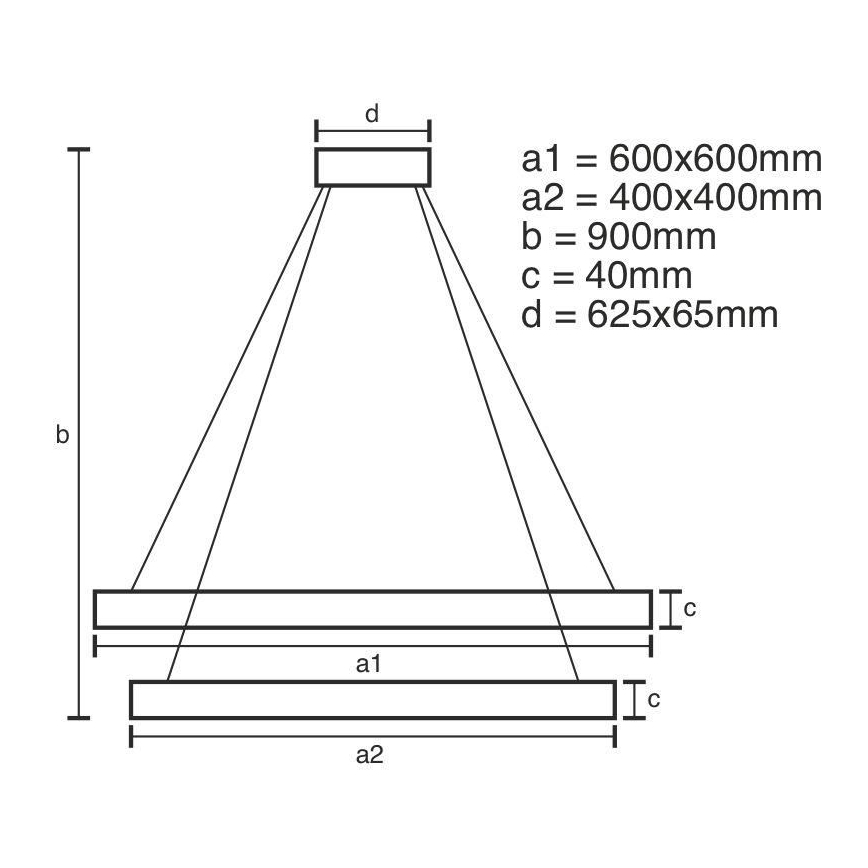 LED Dimmable chandelier on a string LED/90W/230V 3000-6500K + remote control