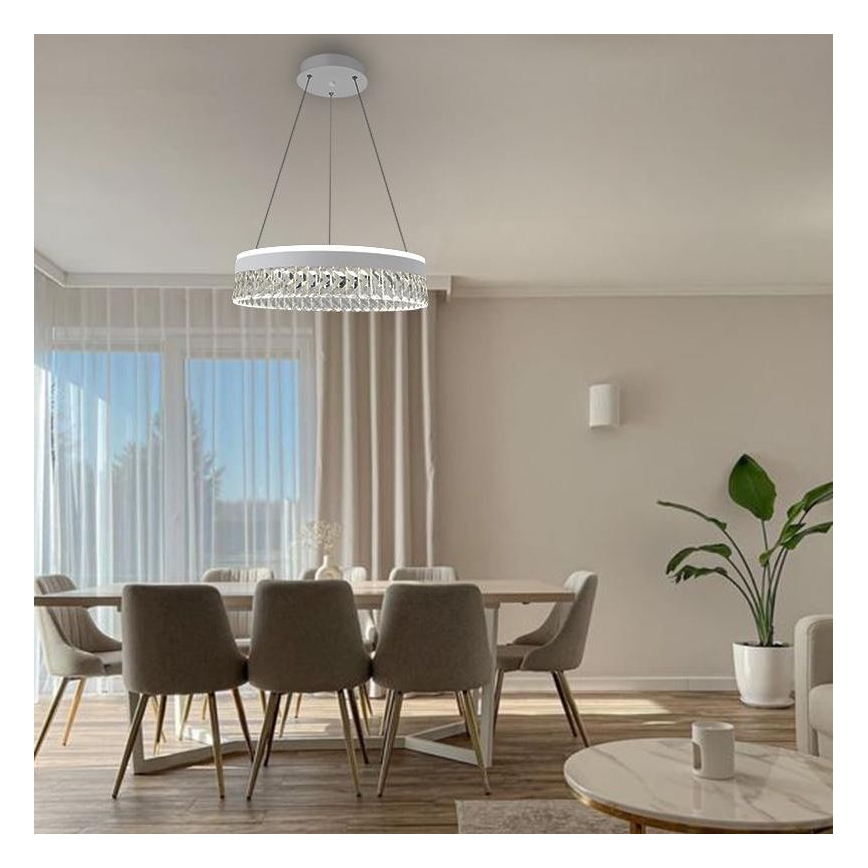 LED Dimmable crystal chandelier on a string LED/90W/230V 3000-6500K white + remote control