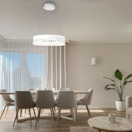 LED Dimmable crystal chandelier on a string LED/90W/230V 3000-6500K white + remote control