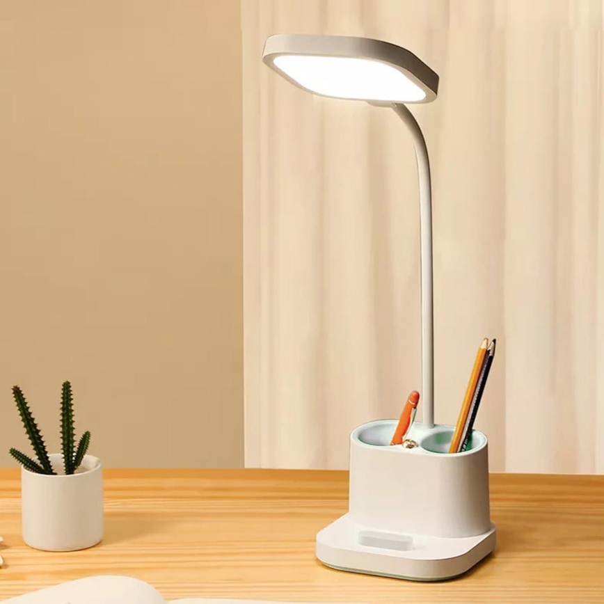 LED Dimmable charging table lamp with a holder and power bank LED/5W/5V 2400mAh