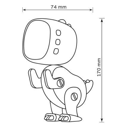 LED RGBW Dimmable children's night small lamp with alarm clock ROBOT LED/1W/5V 1200 mAh