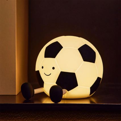 LED Dimmable children's touch lamp FOOTBALL LED/2W/5V USB 1200 mAh white/black
