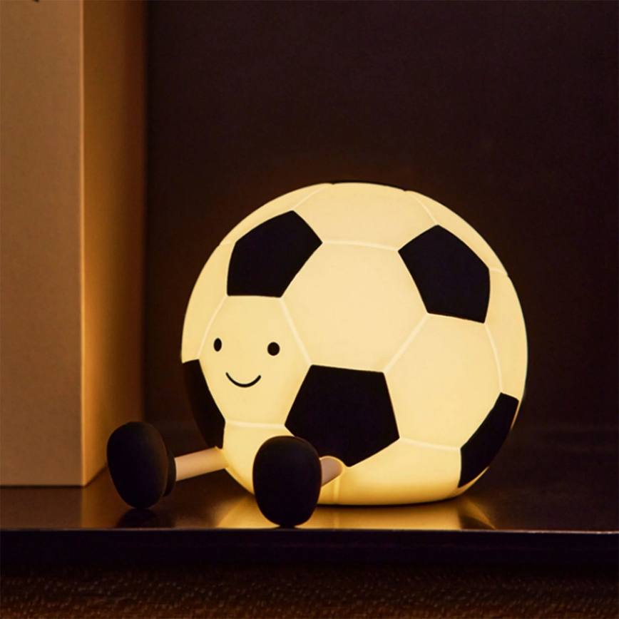 LED Dimmable children's touch lamp FOOTBALL LED/2W/5V USB 1200 mAh white/black