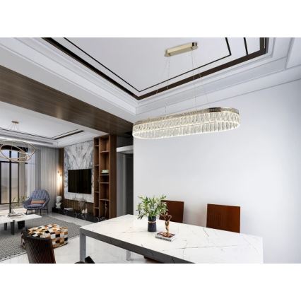 LED Dimmable Crystal Chandelier on Cable THALIA LED/50W/230V 3000–6000K + Remote Control