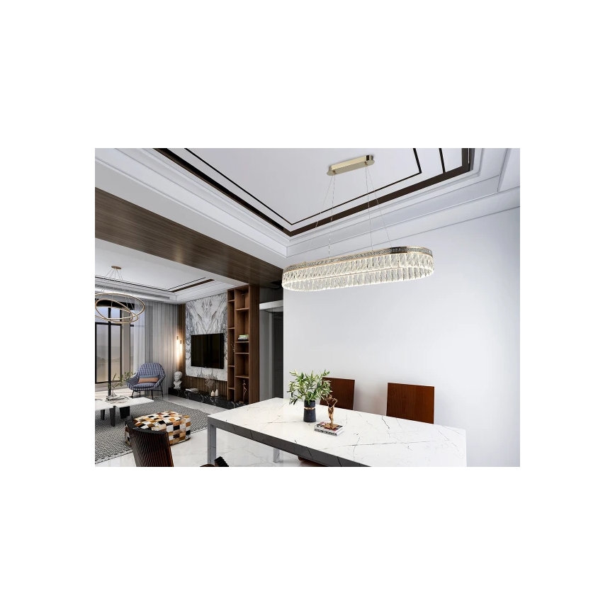 LED Dimmable Crystal Chandelier on Cable THALIA LED/50W/230V 3000–6000K + Remote Control
