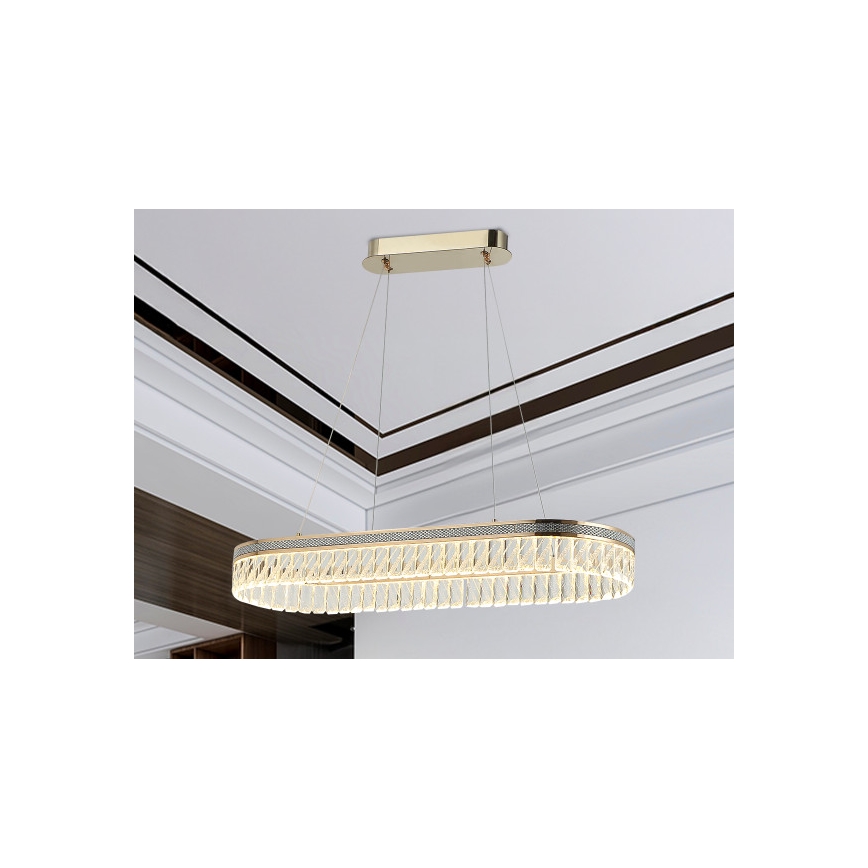 LED Dimmable Crystal Chandelier on Cable THALIA LED/50W/230V 3000–6000K + Remote Control