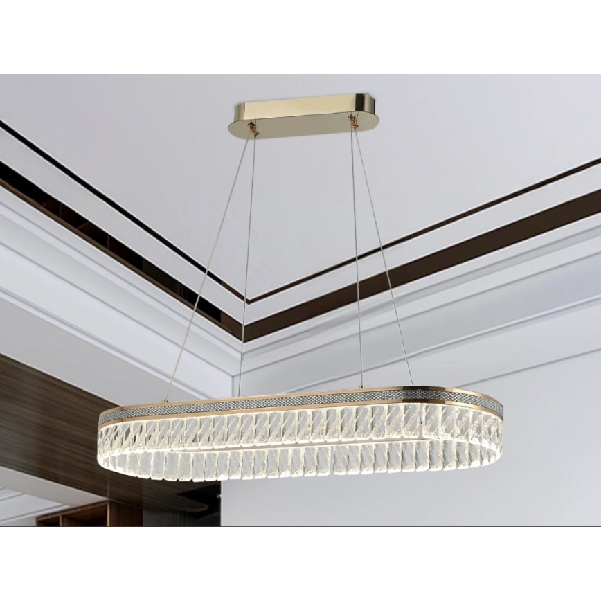 LED Dimmable Crystal Chandelier on Cable THALIA LED/50W/230V 3000–6000K + Remote Control