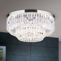 LED Dimmable crystal ceiling light PRISM LED/80W/230V d. 55 cm shiny chrome