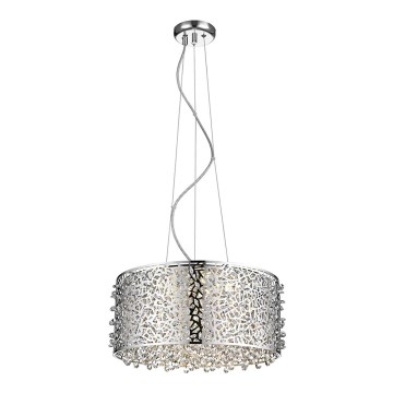 LED Dimmable crystal chandelier on a string FOREST 5xLED/5W/230V matte chrome